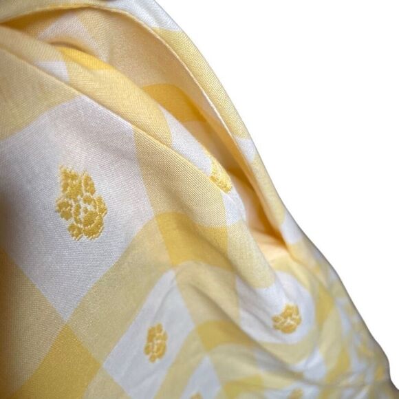 Vtg Jerrell of Texas Womens Midi Dress 9/10 Retro Yellow Checkered Nostalgia - Picture 7 of 10